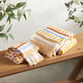 Gia White and Terracotta Diamond Terry Hand Towel image number 1