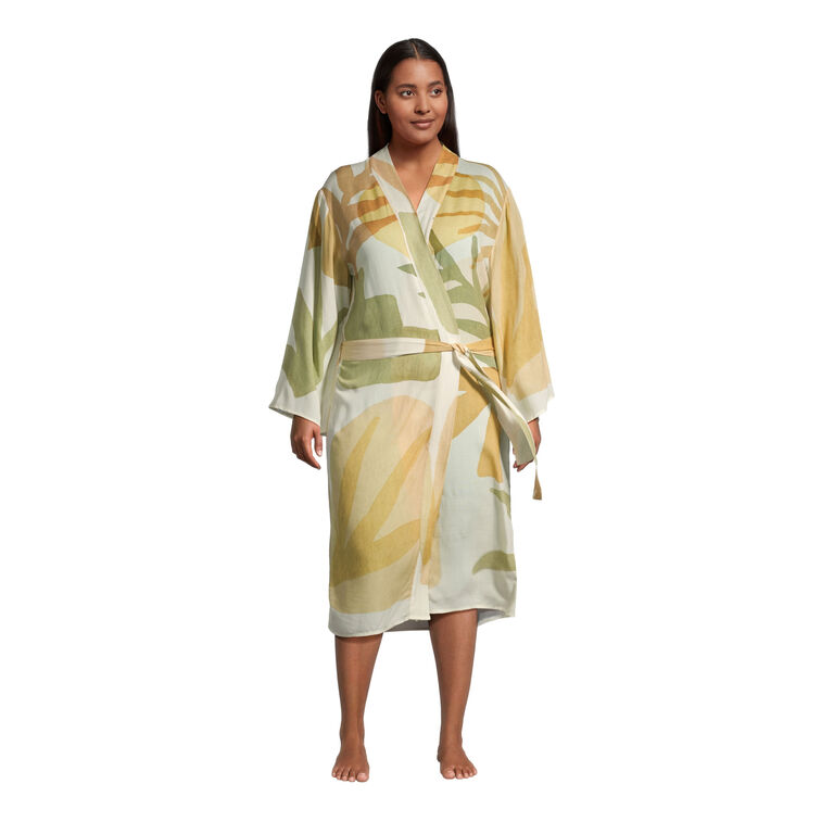 Indio Tan And Green Desert Abstract Robe image number 1