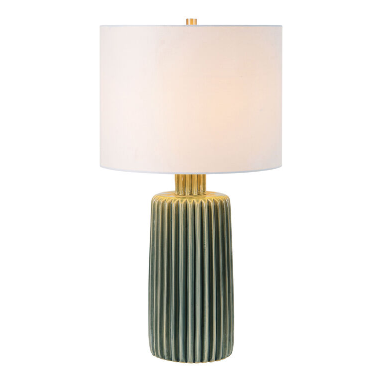 Anta Olive Green Ceramic Fluted Table Lamp image number 3