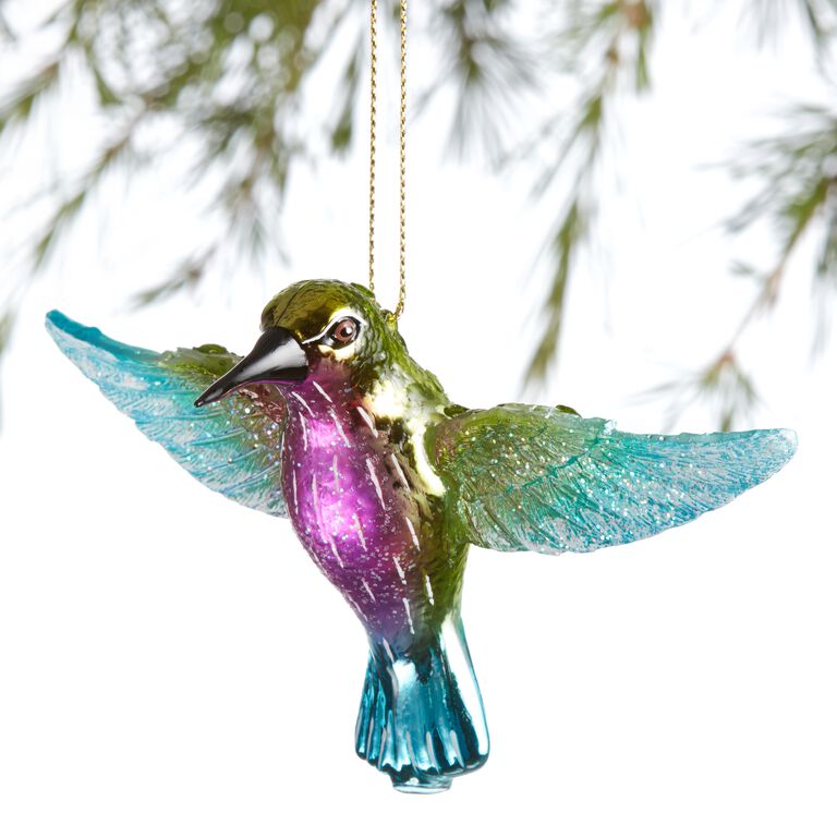Glittered Glass Hummingbird Ornament - World Market