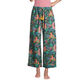 Multicolor Satin Tropical Jungle Leopard Pajama Pants