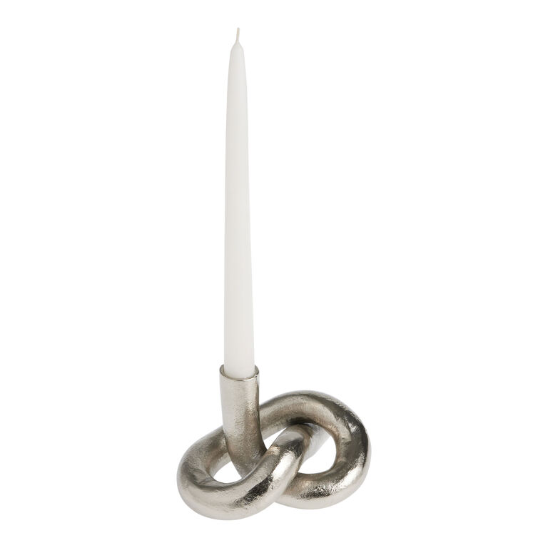 Silver Knot Taper Candle Holder image number 1