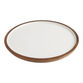 Round White Enamel Wood Serving Platter image number 0