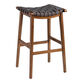 Giovana Gray Faux Suede Strap Backless Barstool