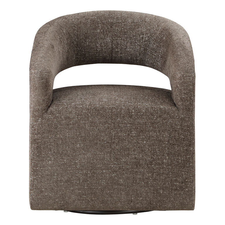 Carlton Curved Open Back Upholstered Swivel Chair image number 2