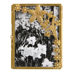Mini Antique Brass Vintage Daisy Frame