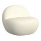 Agnes White Faux Sherpa Curved Upholstered Swivel Chair image number 0