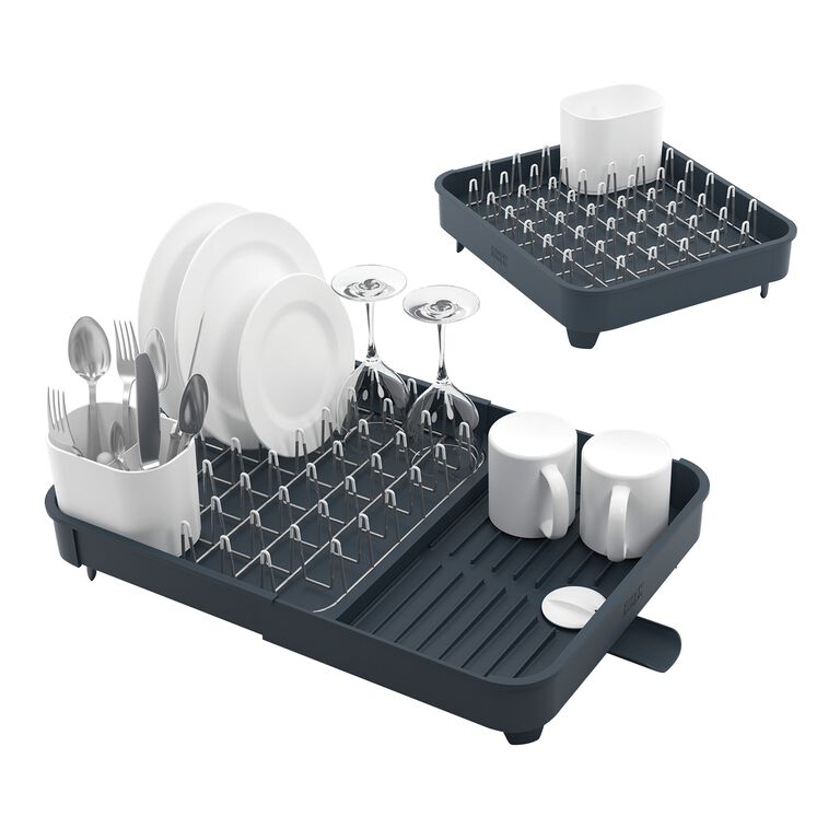 Warome Dish Drainer, Expandable Dish Rack and Drainboard Set
