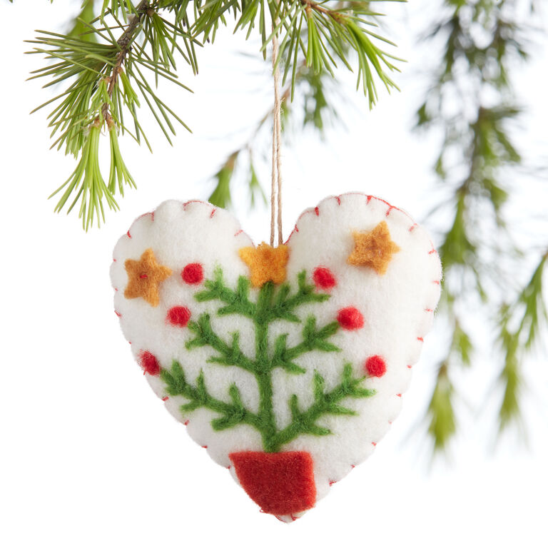 Heart Plush Ornament or Pillow Craft Made from Soft Felt - OMC