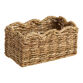 Daisy Rectangular Natural Seagrass Scalloped Rim Basket image number 0