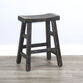 Sunny Mahogany Wood Saddle Seat Backless Counter Stool 2 Piece Set image number 2