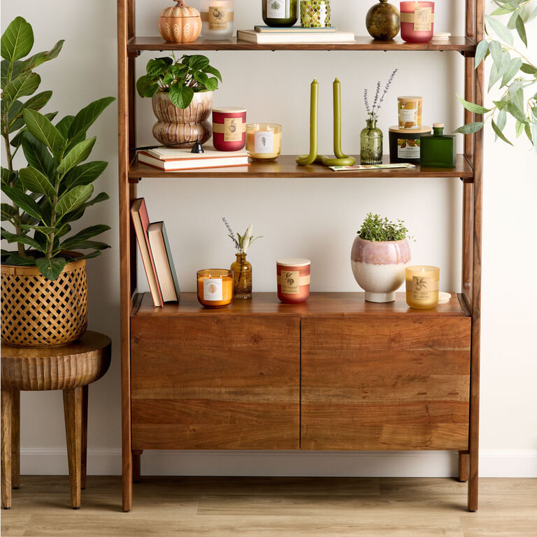 Dane Acacia Wood Bookshelf with Cabinet image number 2