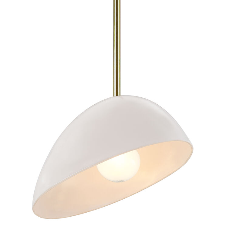 Corio Gold Metal And White Ceramic Asymmetrical Pendant Lamp image number 2