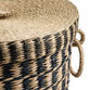 Dylan Black and Natural Seagrass Basket with Lid image number 2
