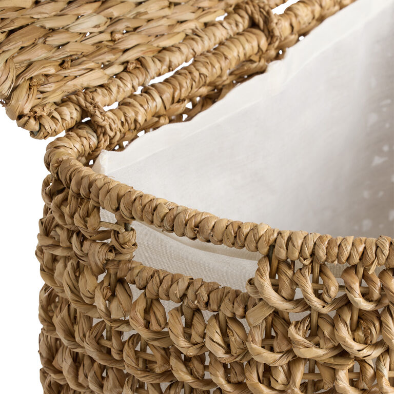 Adora Water Hyacinth and Rattan Laundry Hamper with Liner image number 5