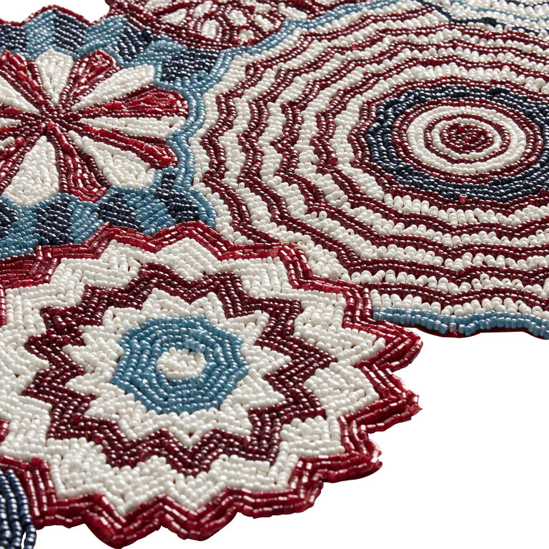 Red, White and Blue Fireworks Beaded Table Runner image number 3