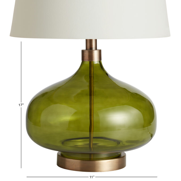 Halsey Green Glass Teardrop Table Lamp Base image number 5