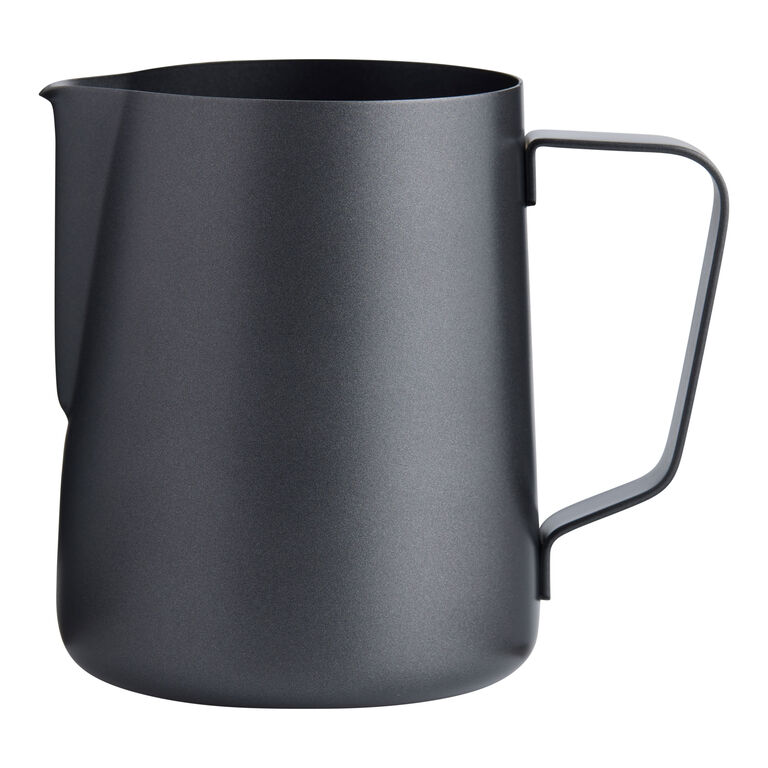 Black Stainless Steel Stovetop Milk Frothing Pitcher image number 1