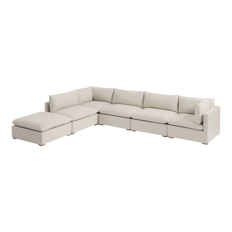 Weston Sand Pillow Top 6 Piece Long L Modular Sectional Sofa image number 2