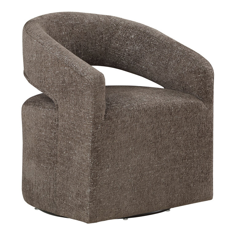Carlton Curved Open Back Upholstered Swivel Chair image number 1