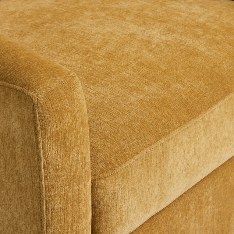 Sacha Golden Yellow Chenille Slope Arm Upholstered Chair image number 5