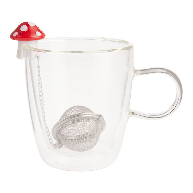 cerise / tea with green luster mushroom jar – BendableGlass
