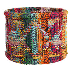 Heather Rainbow Recycled Cotton Rope Drum Basket