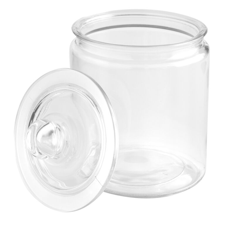 large glass storage jar, glass candy