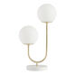 Lisboa Gold Metal and Frosted Glass Globe 2 Light Table Lamp image number 0