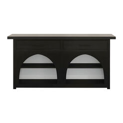 Briset Charcoal Brown Wood Open Arch Sideboard