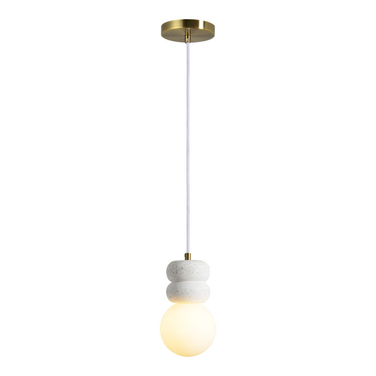 Tempress Off White Terrazzo and Glass Globe Pendant Lamp image number 4