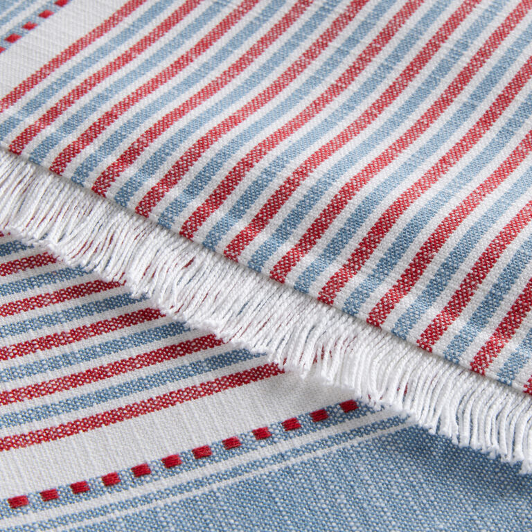 Red, White and Blue Woven Stripe Table Runner image number 3