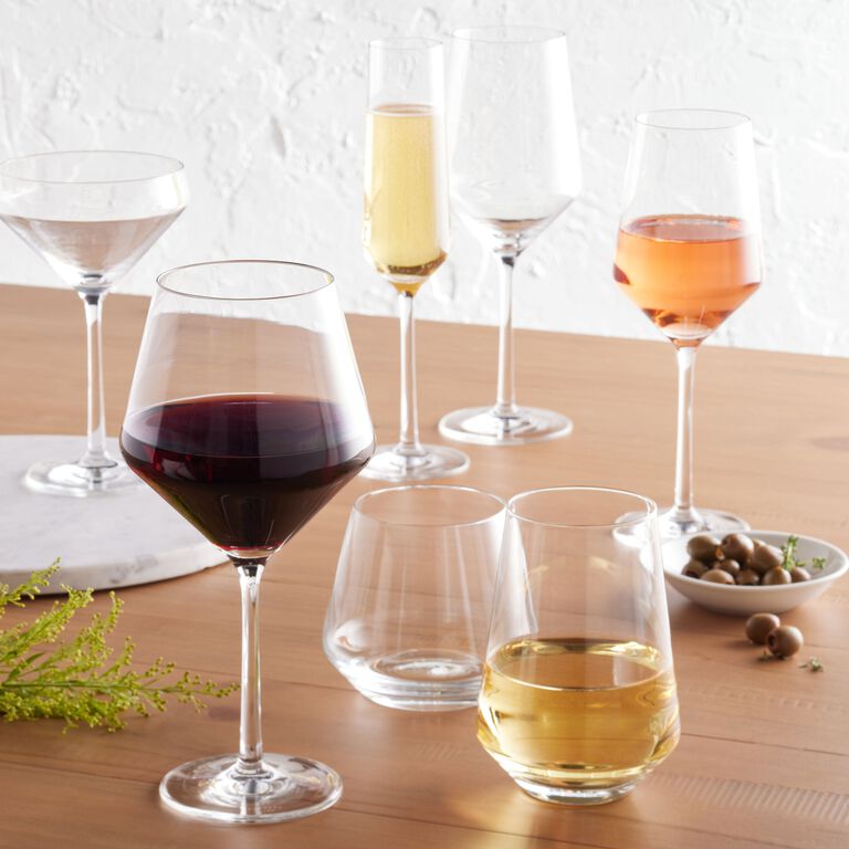 Elegant Modern Crystal Stylish Durable Wine Glass Set for Party Set of 6,  8.5 oz