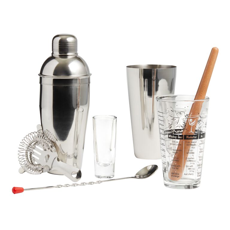 Stainless Steel Cocktail Shaker Drink Mixer Spoon Ounce Cup Cocktail Set  Cocktail for Martini Home Bar