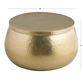 Cala Round Gold Hammered Metal Storage Coffee Table image number 3