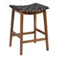 Giovana Gray Faux Suede Strap Backless Counter Stool