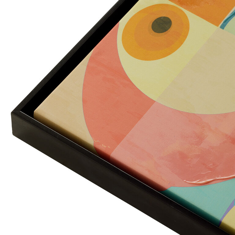Multicolor Retro Abstract Toucan Framed Canvas Wall Art image number 3