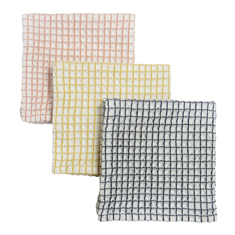 Light Gray Waffle Weave Cotton Hand Towel - World Market