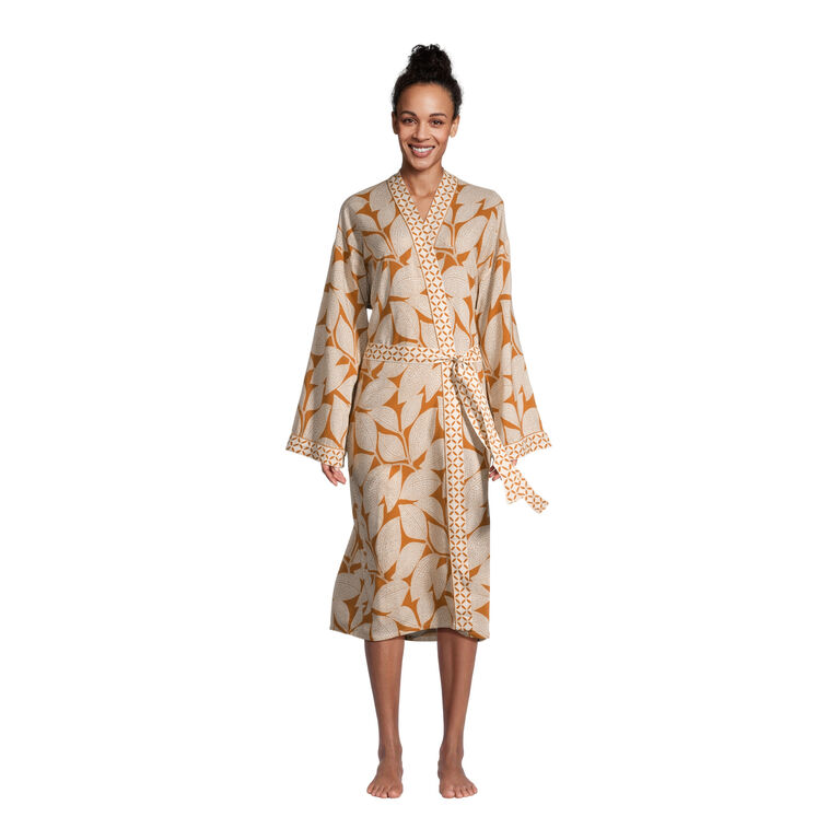Arima Mustard and Ivory Leaf Pajama Collection image number 2