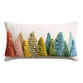 Oversized Rainbow Evergreen Trees Lumbar Pillow image number 0