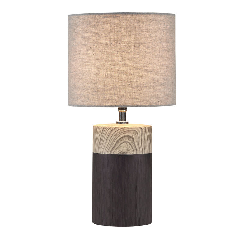 Ollie Two Tone Ceramic Cylinder Table Lamp image number 3