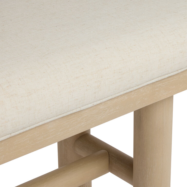 Marin Rounded Wood Pillar Leg Upholstered Dining Bench image number 4