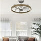 Stedham Brushed Steel and Faux Wood Ceiling Light with Fan image number 4