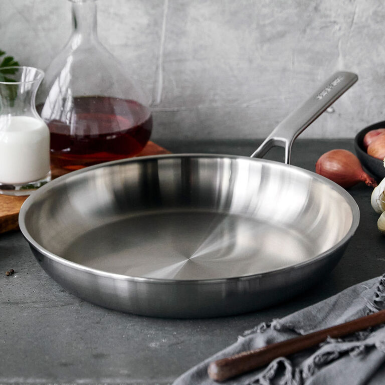 Tri-Ply Base 12 in Stainless Steel Fry Pan with Nonstick Interior