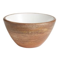 Glass And Mango Wood Pedestal Serving Bowl - World Market