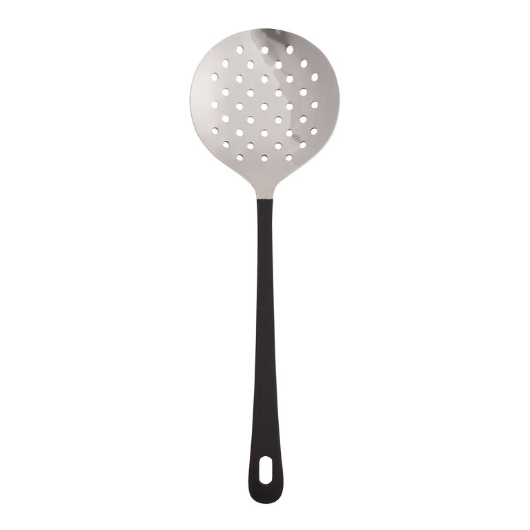 Stainless Steel Skimmer with Holding Spatula for Oil Frying, Cooking - 2054  - BULKMART - BULKMART - Online Shop for House Hold Items