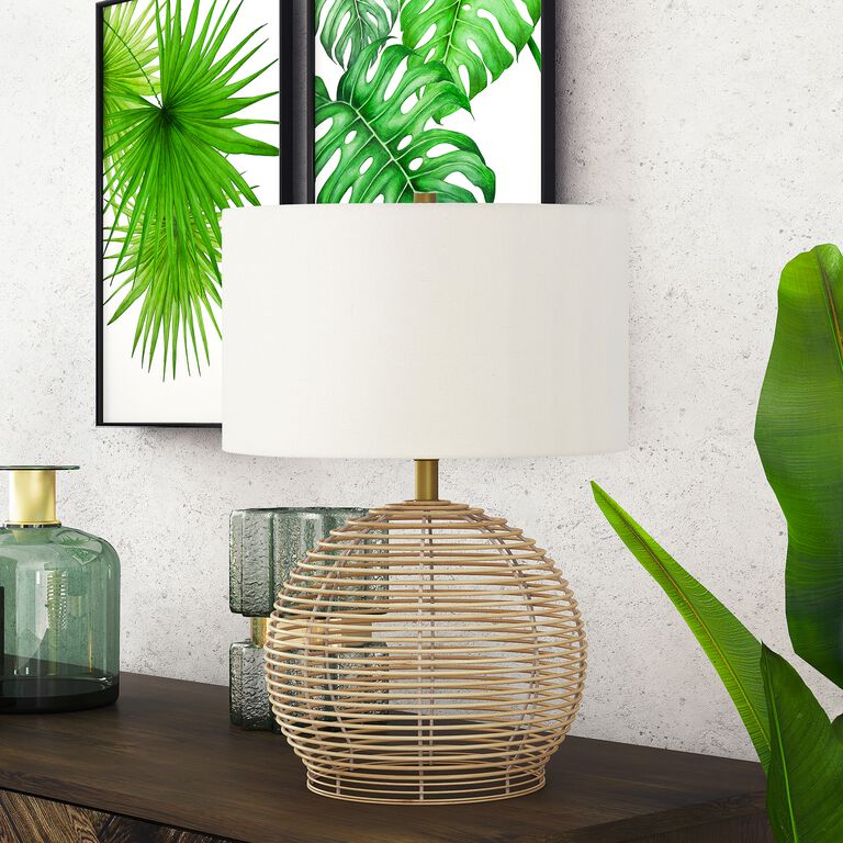 Marta Natural Open Weave Rattan Table Lamp image number 3
