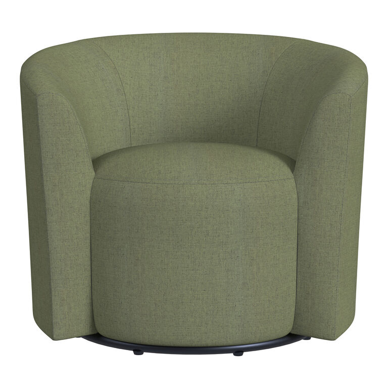 Clarence Green Woven Barrel Back Upholstered Swivel Chair image number 3
