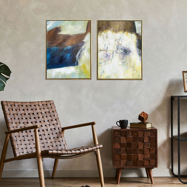Harmony Abstract Diptych Framed Canvas Wall Art 2 Piece image number 3