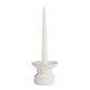 Medium White Ceramic Pillar And Taper Candle Holder image number 0